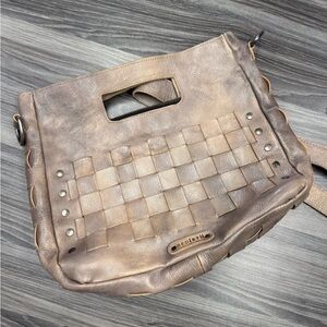 Bed Stu Gray Woven Leather Bag